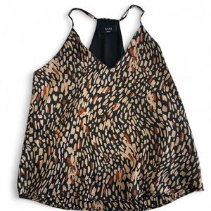 Vici Satin Halter Tank with Modern Print. Polished. Sleek. Sophisticated.